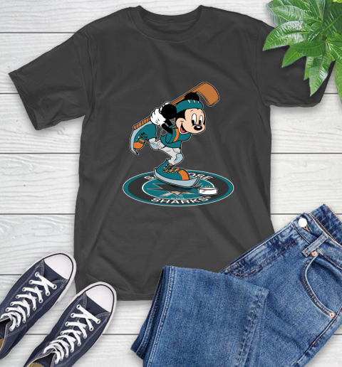 NHL Hockey San Jose Sharks Cheerful Mickey Disney Shirt T-Shirt