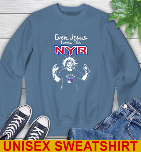 New York Rangers NHL Hockey Even Jesus Loves The Rangers Shirt Sweatshirt 10