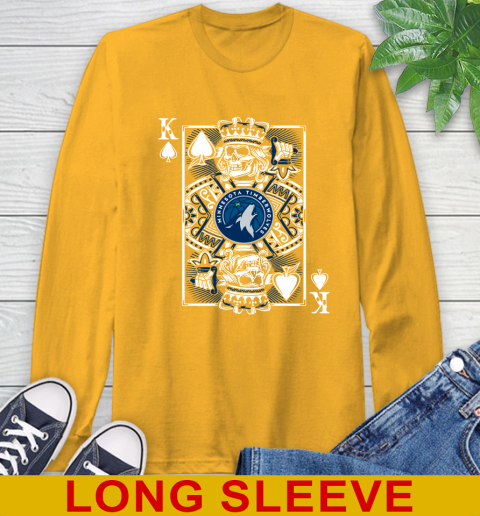 Minnesota Timberwolves NBA Basketball The King Of Spades Death Cards Shirt Long Sleeve T-Shirt - Image 3