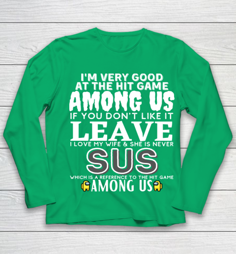 Among Us Shirt I'm very good at the hit game among us Youth Long Sleeve 4