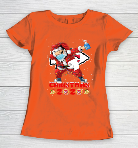Kansas City Chiefs Funny Santa Claus Dabbing Christmas 2020 NFL Women's T-Shirt 3