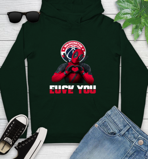 NBA Washington Wizards Deadpool Love You Fuck You Basketball Sports Youth Hoodie 14
