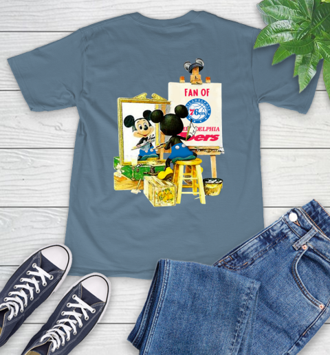 NBA Basketball Philadelphia 76ers Mickey Drawing Shirt 9