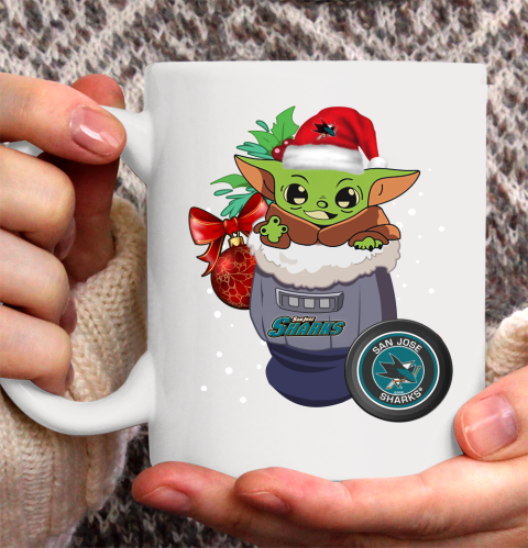 San Jose Sharks Christmas Baby Yoda Star Wars Funny Happy NHL Ceramic Mug 11oz 4