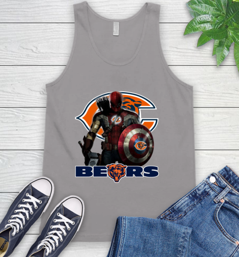 NFL Captain America Thor Spider Man Hawkeye Avengers Endgame Football Chicago Bears Tank Top 4