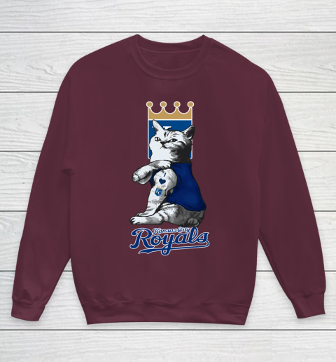 MLB Baseball My Cat Loves Kansas City Royals Youth Sweatshirt 4