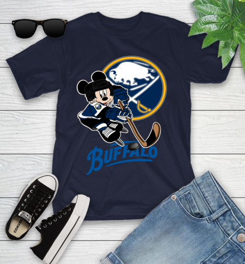 NHL Buffalo Sabres Mickey Mouse Disney Hockey T Shirt Youth T-Shirt 3