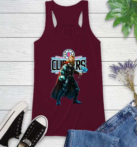 NBA Thor Avengers Endgame Basketball Los Angeles Clippers Racerback Tank 3
