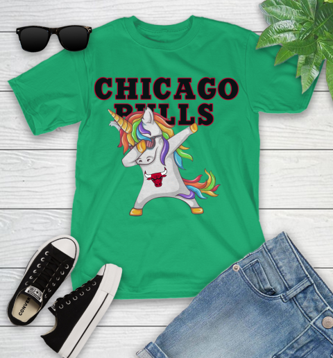 Chicago Bulls NBA Basketball Funny Unicorn Dabbing Sports Youth T-Shirt 6
