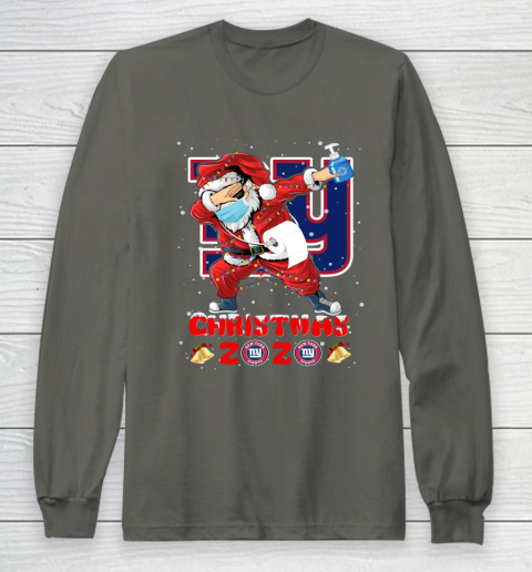 New York Giants Funny Santa Claus Dabbing Christmas 2020 NFL Long Sleeve T-Shirt 5