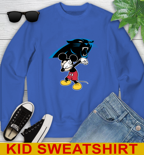 Carolina Panthers NFL Football Dabbing Mickey Disney Sports Youth Sweatshirt 7