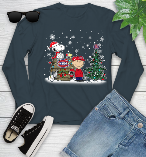 NHL Montreal Canadiens Snoopy Charlie Brown Woodstock Christmas Stanley Cup Hockey Youth Long Sleeve 9