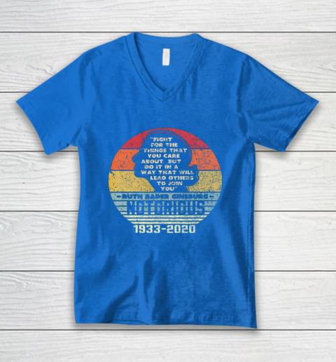 Notorious RBG 1933  2020 Fight For The Things You Care About V-Neck T-Shirt 5