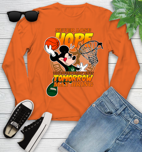 Milwaukee Bucks NBA Basketball Mickey Disney Never Lose Hope Youth Long Sleeve 3