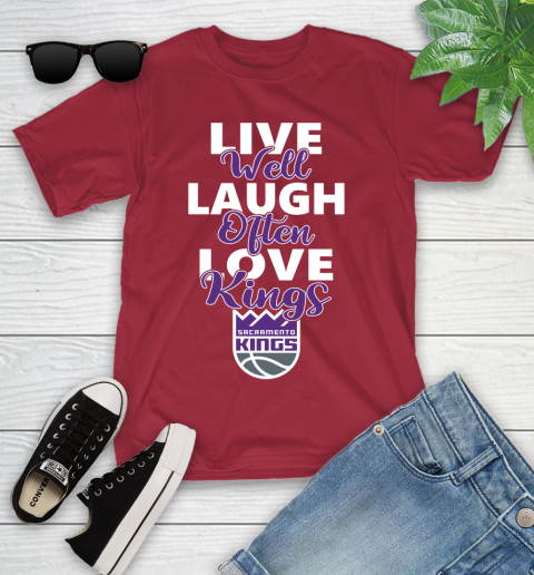 NBA Basketball Sacramento Kings Live Well Laugh Often Love Shirt Youth T-Shirt 12