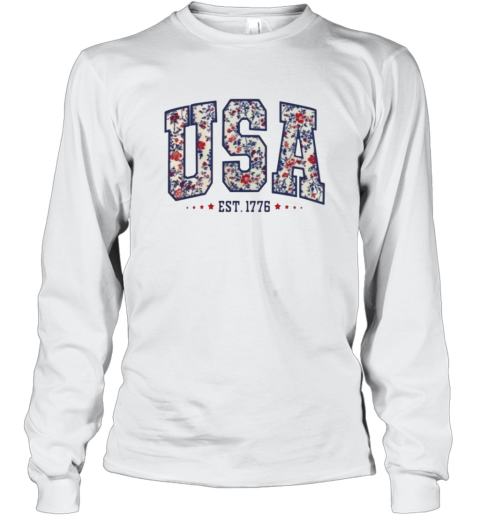 Floral Usa Est 1776 Shirt American Girl Shirt Girly 4Th Of