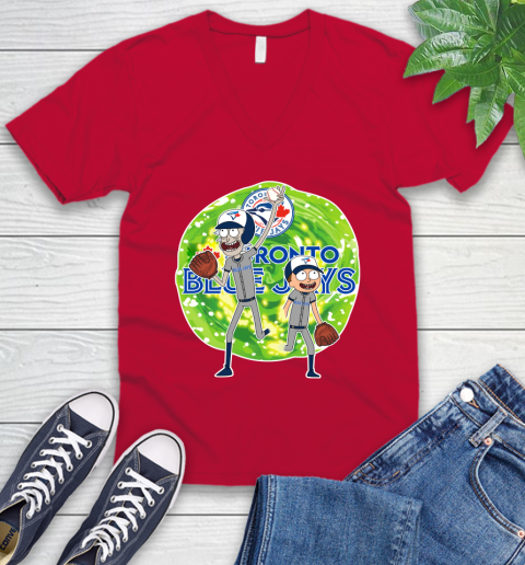 MLB Toronto Blue Jays Rick And Morty Baseball Sports V-Neck T-Shirt 8