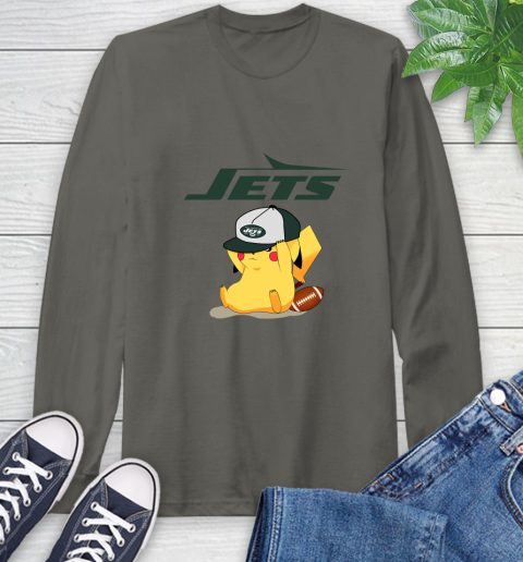 NFL Pikachu Football Sports New York Jets Long Sleeve T-Shirt 8