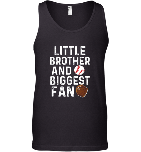 Kids Little Brother Biggest Fan Baseball Shirt Funny Boys Kids Tank Top
