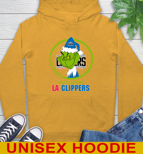 LA Clippers NBA Christmas Grinch I Hate People But I Love My Favorite Basketball Team Hoodie 3