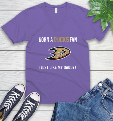 NHL Anaheim Ducks Hockey Loyal Fan Just Like My Daddy Shirt V-Neck T-Shirt 8