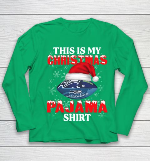 Seattle Seahawks This Is My Christmas Pajama Shirt NFL Youth Long Sleeve 4