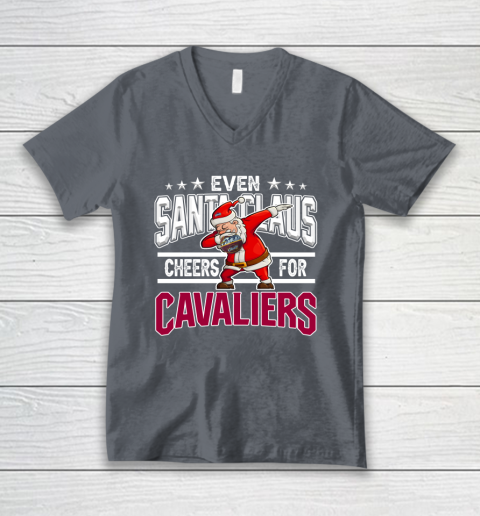 Cleveland Cavaliers Even Santa Claus Cheers For Christmas NBA V-Neck T-Shirt 4