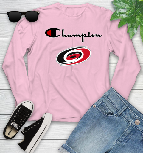 NHL Hockey Carolina Hurricanes Champion Shirt Youth Long Sleeve 8