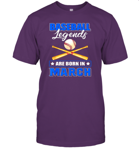 fbtm baseball legend are born in march jersey t shirt 60 front team purple