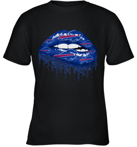 Biting Glossy Lips Sexy Buffalo Bills NFL Football Youth T-Shirt