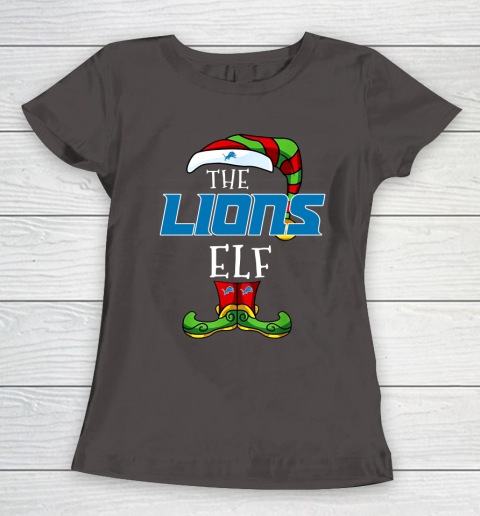 Detroit Lions Christmas ELF Funny NFL Women's T-Shirt 7