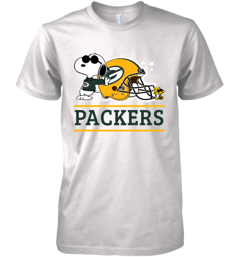 The Green Bay Packers Joe Cool And Woodstock Snoopy Mashup Premium Men's T-Shirt