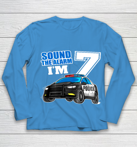 Kids Police Car 7th Birthday Shirt Boy 7 Cop Policeman Officer 7 Year Old Youth Long Sleeve 5