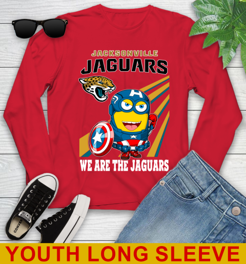 NFL Football Jacksonville Jaguars Captain America Marvel Avengers Minion Shirt Youth Long Sleeve 11