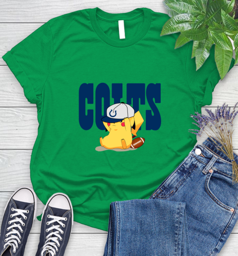 NFL Pikachu Football Sports Indianapolis Colts Women's T-Shirt 6