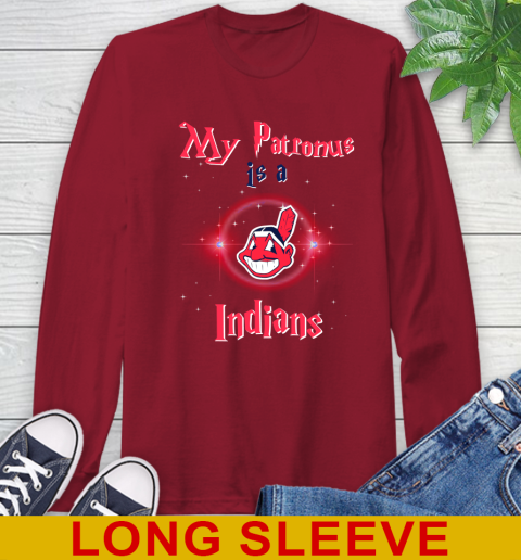 MLB Baseball Harry Potter My Patronus Is A Cleveland Indians Long Sleeve T-Shirt 9