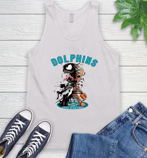 NFL Miami Dolphins Football Venom Groot Guardians Of The Galaxy Tank Top