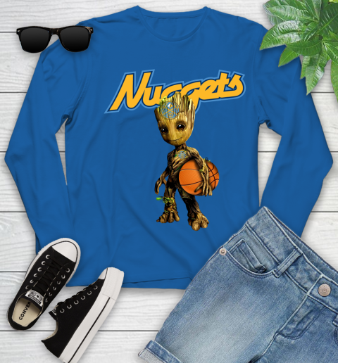Denver Nuggets NBA Basketball Groot Marvel Guardians Of The Galaxy Youth Long Sleeve 9