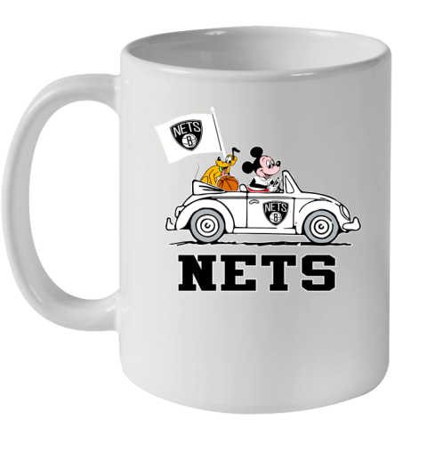 NBA Basketball Brooklyn Nets Pluto Mickey Driving Disney Shirt Ceramic Mug 11oz