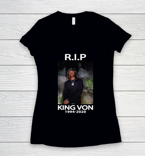 King Von RIP Women's V-Neck T-Shirt