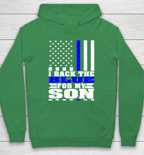 I Back The Blue For My Son Proud Police Mom Dad Cops Parent Thin Blue Line Hoodie 5