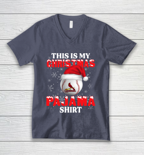 St.Louis Cardinals This Is My Christmas Pajama Shirt MLB V-Neck T-Shirt 7