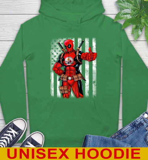 NFL Football Pittsburgh Steelers Deadpool American Flag Shirt Hoodie 8
