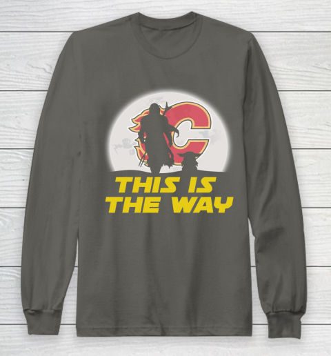 Calgary Flames NHL Ice Hockey Star Wars Yoda And Mandalorian This Is The Way Long Sleeve T-Shirt 5