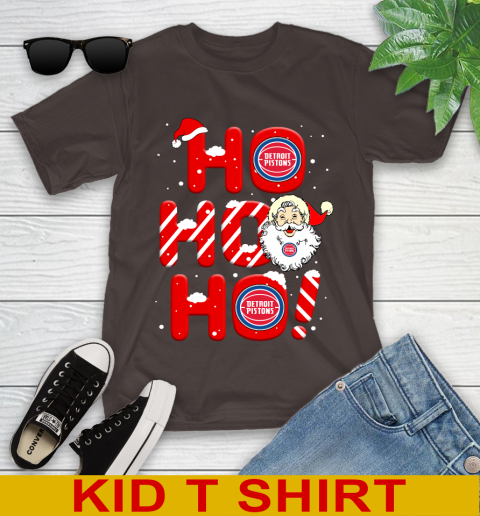 Detroit Pistons NBA Basketball Ho Ho Ho Santa Claus Merry Christmas Shirt Youth T-Shirt 6