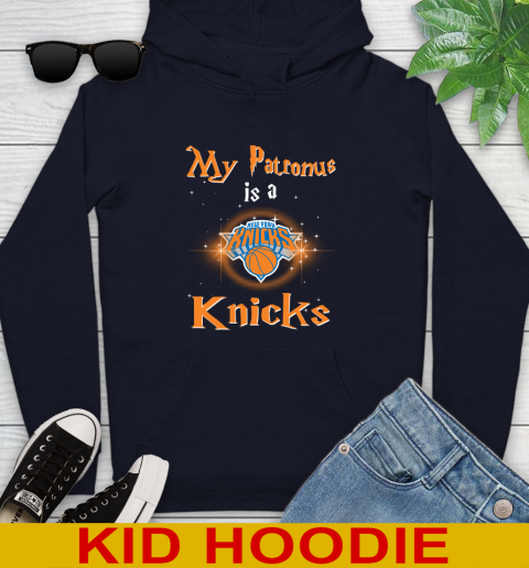 NBA Basketball Harry Potter My Patronus Is A New York Knicks Youth Hoodie 3