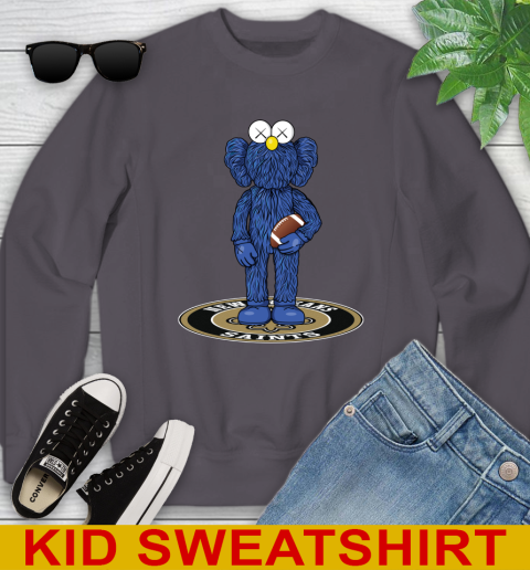 NFL Football New Orleans Saints Kaws Bff Blue Figure Shirt Youth Sweatshirt 7 NFL Football New Orleans Saints Kaws Bff Blue Figure Shirt Youth Sweatshirt - Image 7