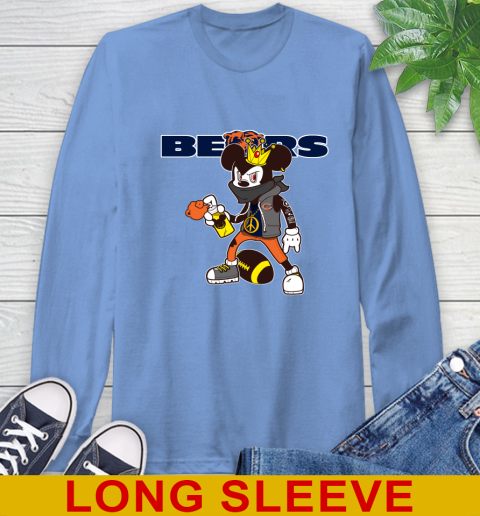 Chicago Bears NFL Football Mickey Peace Sign Sports Long Sleeve T-Shirt 11