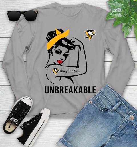 NHL Pittsburgh Penguins Girl Unbreakable Hockey Sports Youth Long Sleeve 3