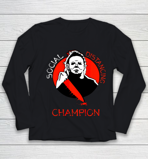 Halloween Michael Scary Myers Social Distancing Champion Youth Long Sleeve